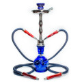 Manufacturer Hookah Smoking Diamond Cut 2 Hose Blue Grande (ES-HK-077)